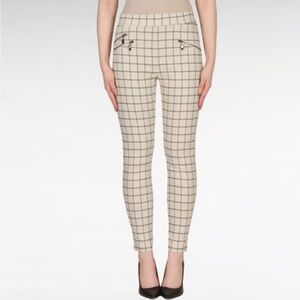 Joseph Ribkoff Beige and Black Checkered Pants